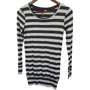 Divided Striped Long Sleeve Pajama Shirt Womens 6